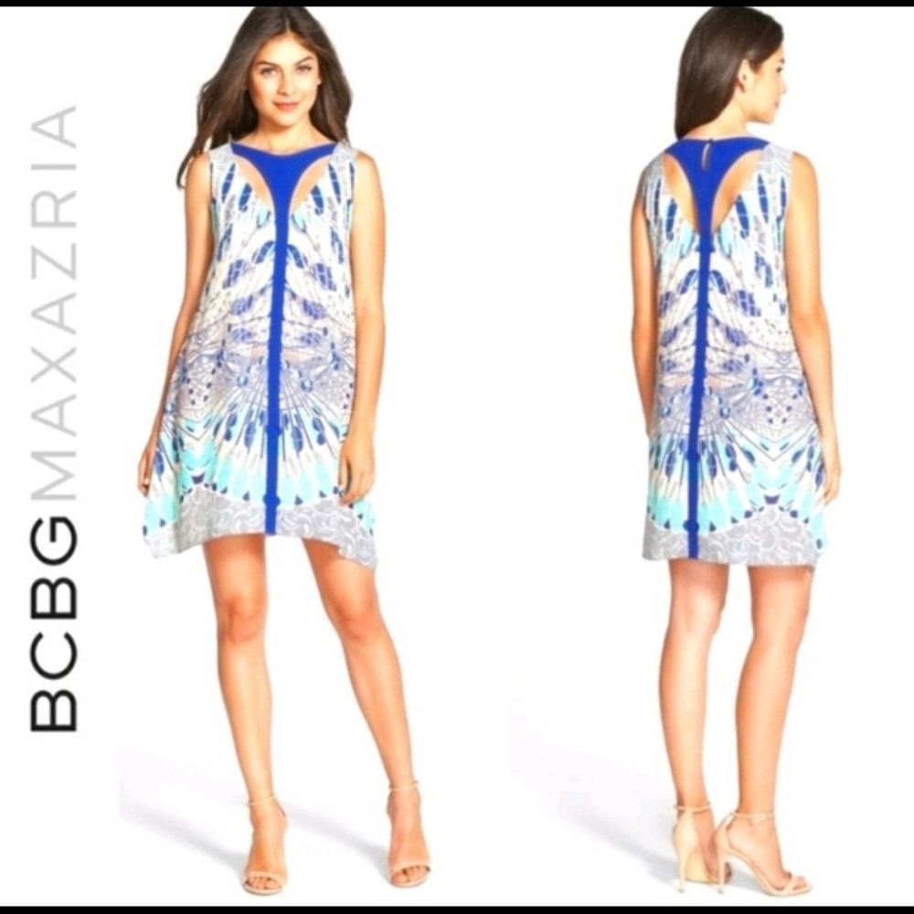 BCBGMAXAZRIA Amelia Dress Blue Sz S